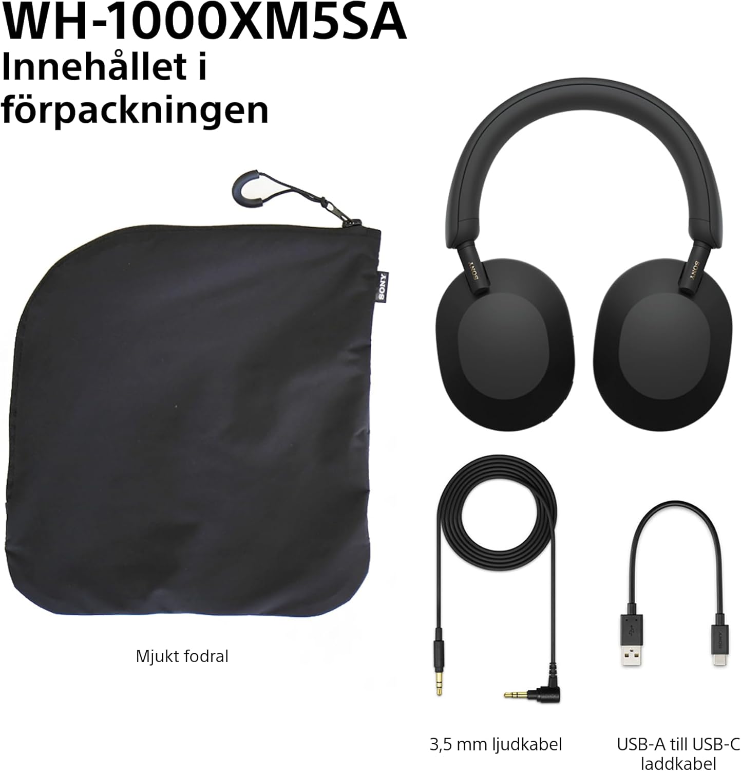Sony WH-1000XM5SA brusreducerande trådlösa over-ear-hörlurar