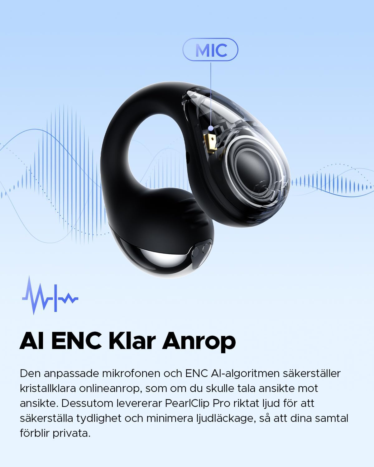 SoundPEATS PearlClip Pro trådlösa hörlurar Bluetooth 5.4