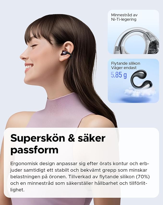SoundPEATS PearlClip Pro trådlösa hörlurar Bluetooth 5.4