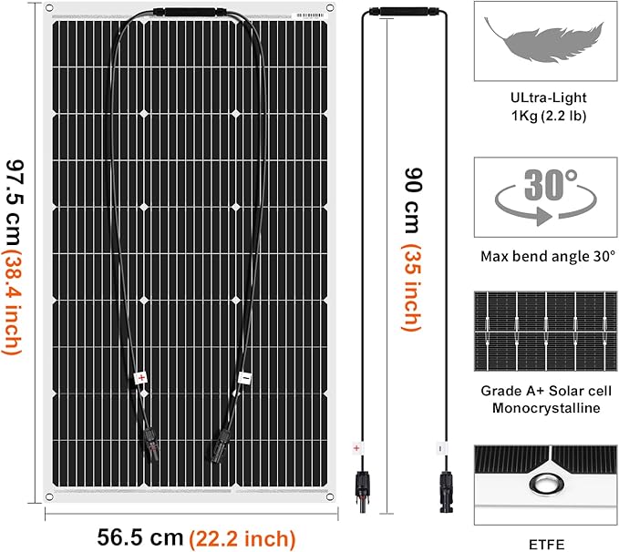 DOKIO 4st Solpanel 100W