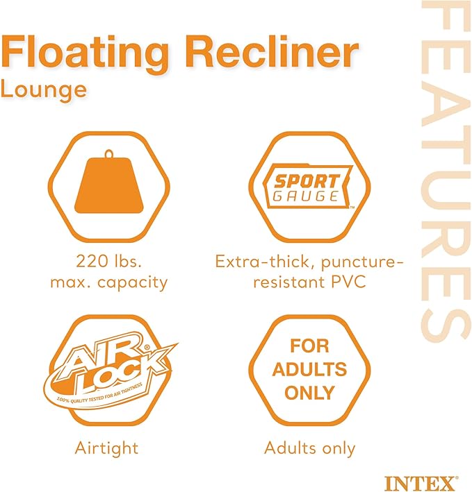 Floating Recliner uppblåsbar lounge, 180 x 150 cm