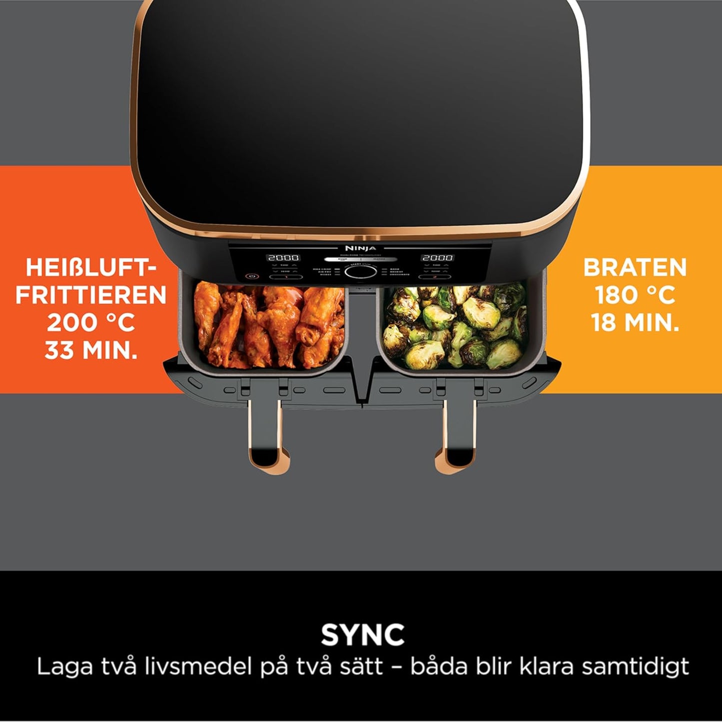 Ninja Foodi MAX dubbel zon luftfritös.