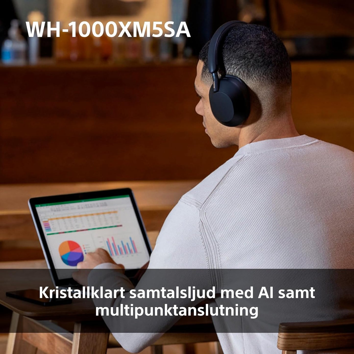 Sony WH-1000XM5SA brusreducerande trådlösa over-ear-hörlurar