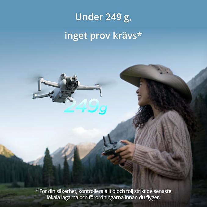 DJI Mini 4 Pro Fly More Combo med DJI RC 2 (fjärrkontroll på skärmen)