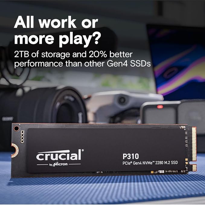 Crucial P310 1TB PCIe Gen4 NVMe M.2 2280 Intern Gaming SSD