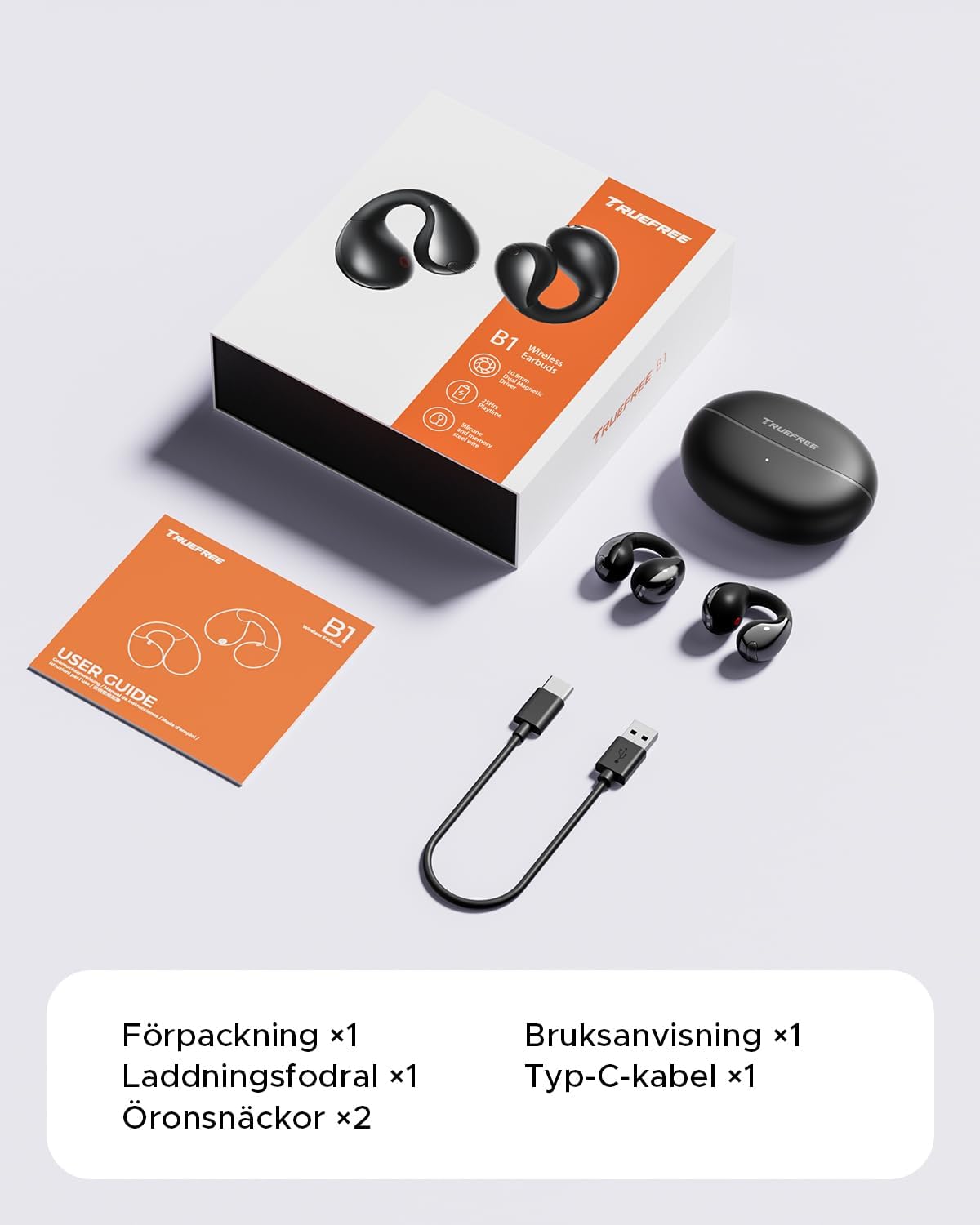 Truefree B1 Clip-On Trådlösa Hörlurar
