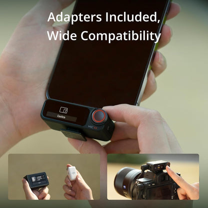 DJI Mic 2 (2 sänd. + 1 mott. + laddningsfodral), trådlös allt-i-ett-mikrofon