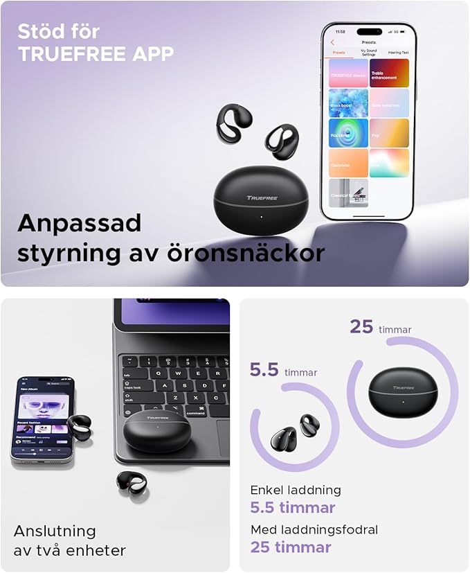 Truefree B1 Clip-On Trådlösa Hörlurar