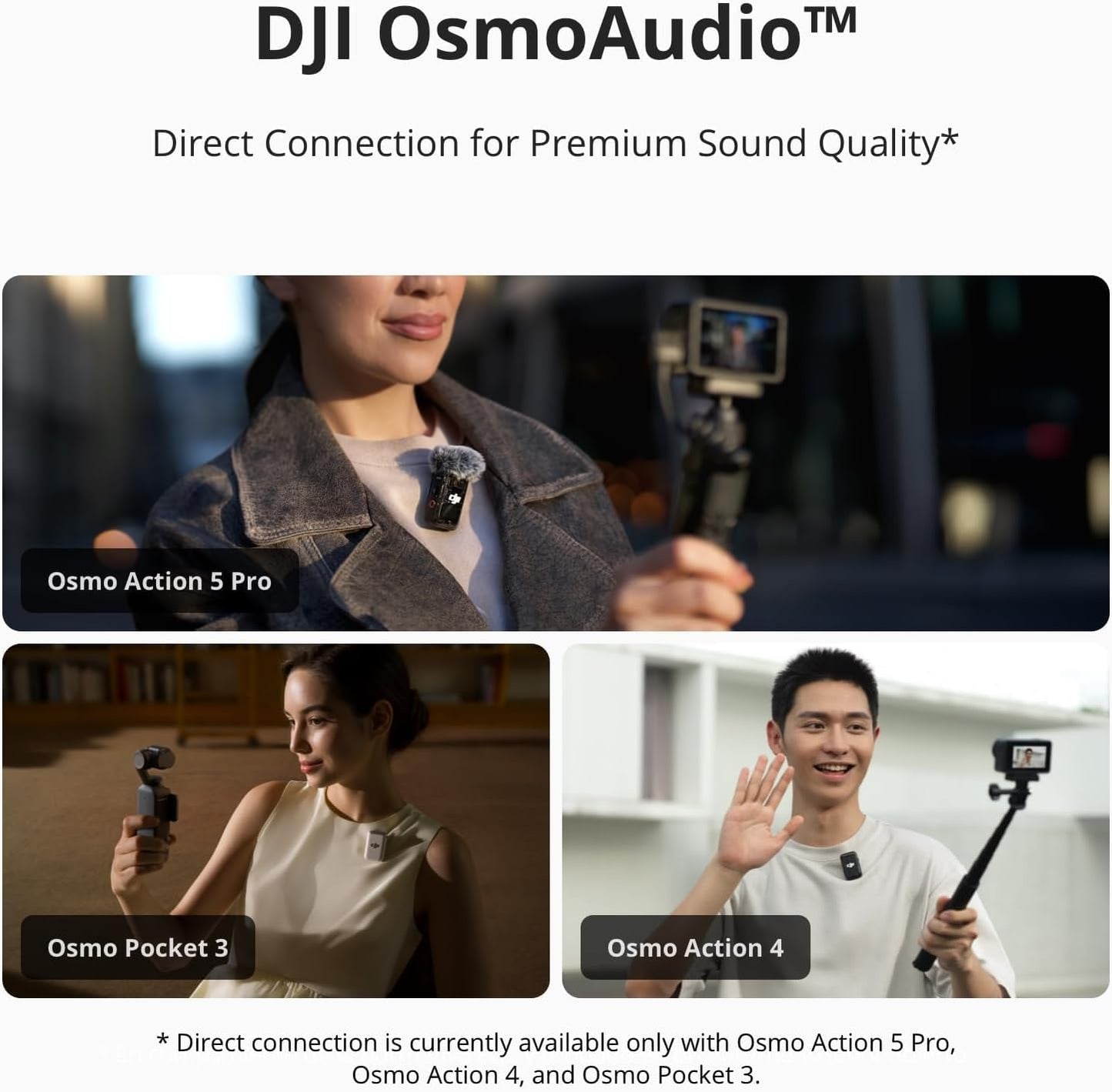 DJI Mic 2 (2 sänd. + 1 mott. + laddningsfodral), trådlös allt-i-ett-mikrofon