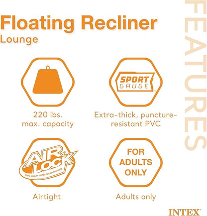 Floating Recliner uppblåsbar lounge, 180 x 150 cm