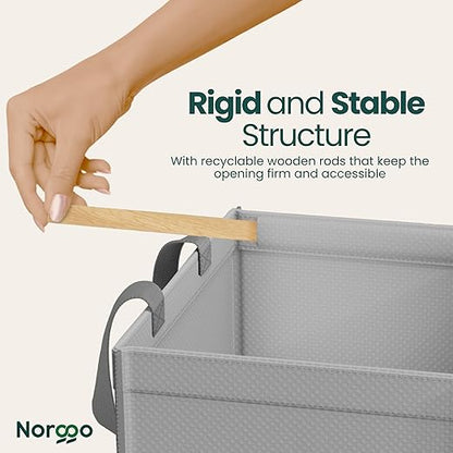 NORGGO® Återvinningskärl – Set med 3 x 40L för plast, papper och glas – Hållbara soptunnor för återvinning